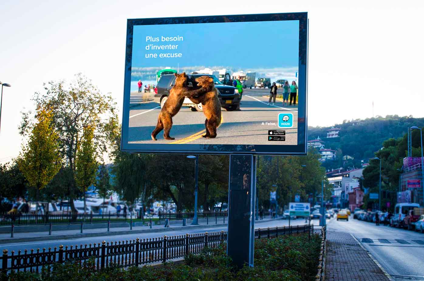 waze publicité ours